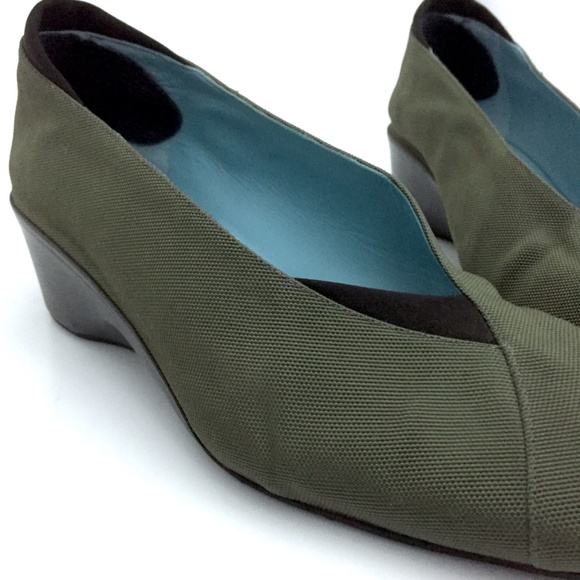 Thierry Rabotin - Green Slip-On Canvas Wedges - Picture 8 of 8
